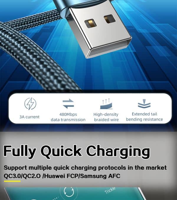 Fast Charging USB A to C Description Image 6