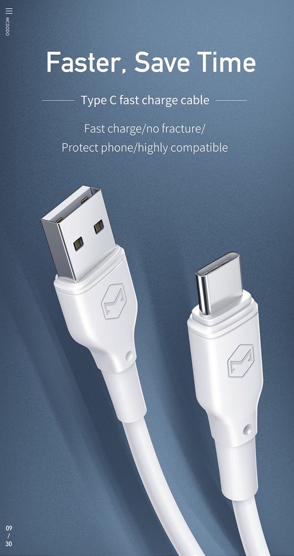 Fast Charging USB A to USB C Cable Description Image 1